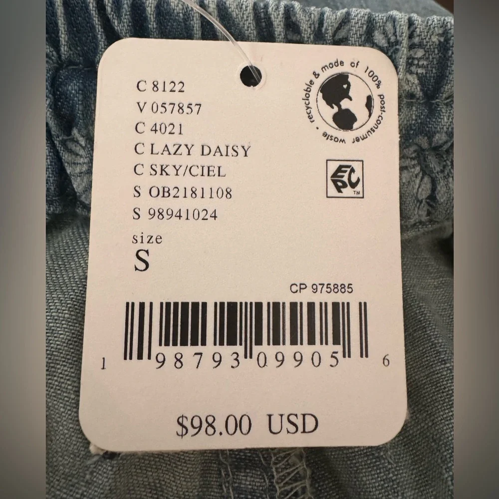 Free People We The Free Distant Lover Printed Culottes NWT Size Small Color: Sky - Picture 11 of 12